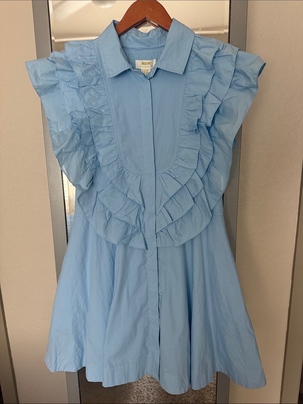 Maeve Ruffled Button Front Dress Size 12 NWT